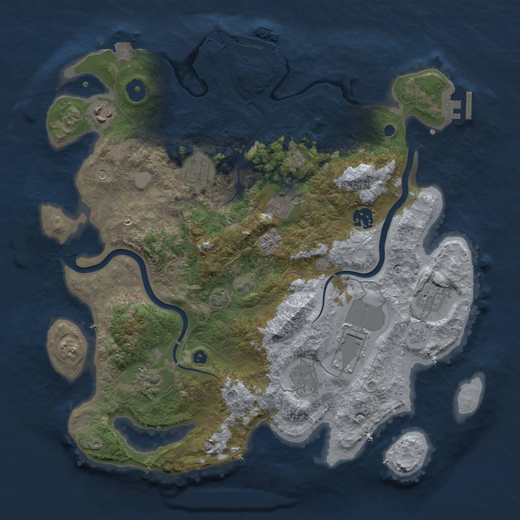Rust Map: Procedural Map, Size: 3750, Seed: 1786795231, 15 Monuments