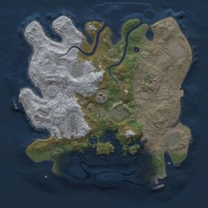 Thumbnail Rust Map: Procedural Map, Size: 3500, Seed: 2093634448, 15 Monuments