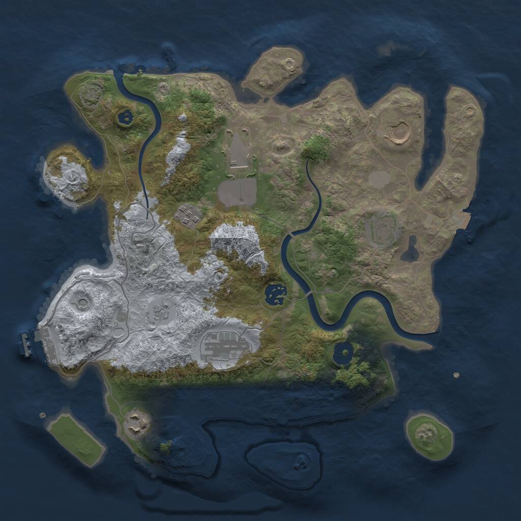 Rust Map: Procedural Map, Size: 3500, Seed: 1899249132, 12 Monuments