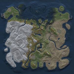 Thumbnail Rust Map: Procedural Map, Size: 4500, Seed: 1075785967, 17 Monuments
