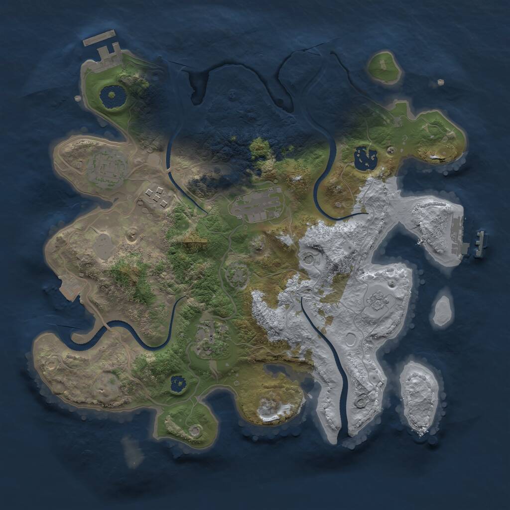 Rust Map: Procedural Map, Size: 3100, Seed: 880824543, 11 Monuments