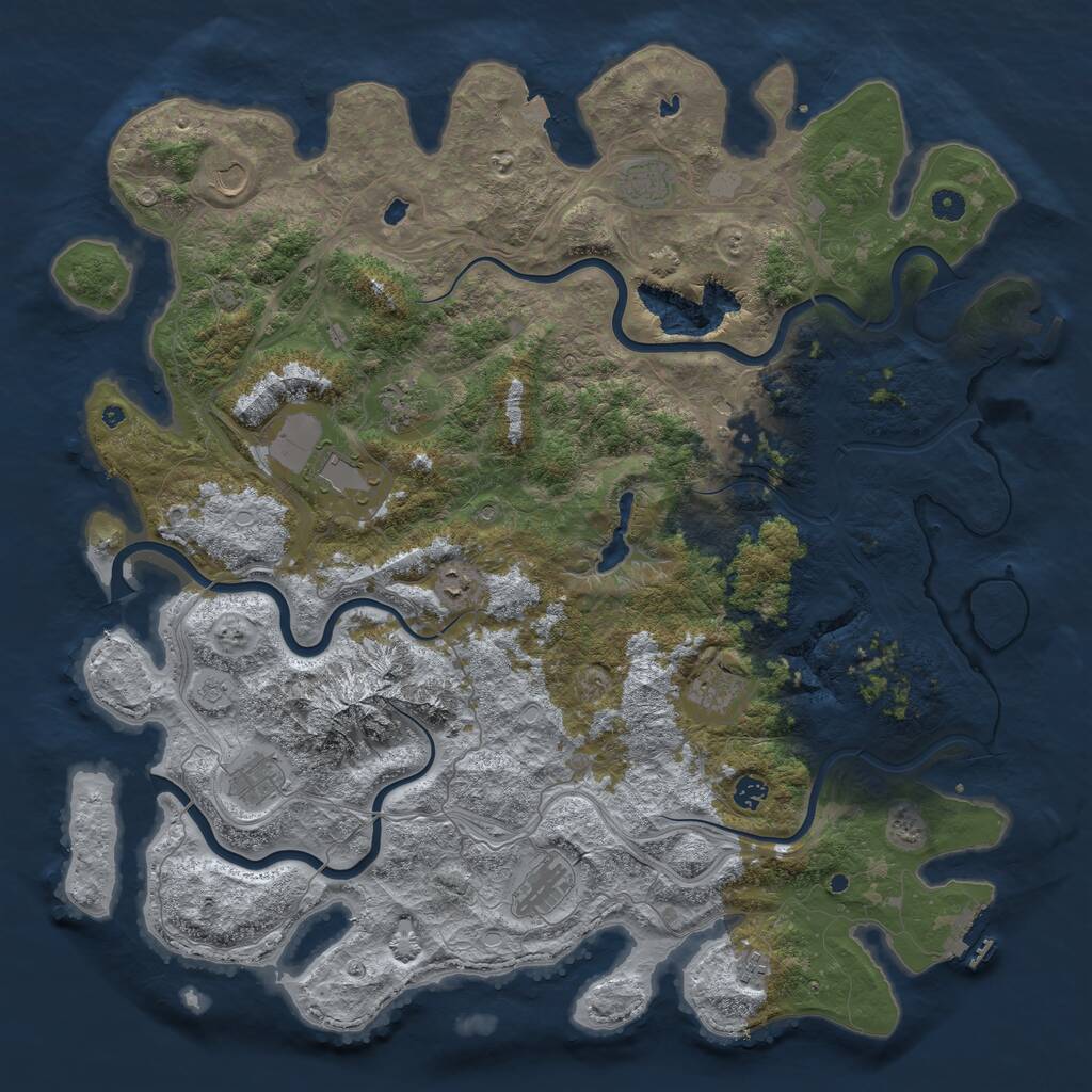 Rust Map: Procedural Map, Size: 5000, Seed: 7373737, 17 Monuments