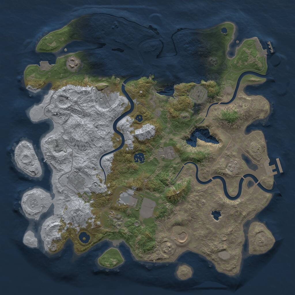 Rust Map: Procedural Map, Size: 4000, Seed: 2099857683, 16 Monuments