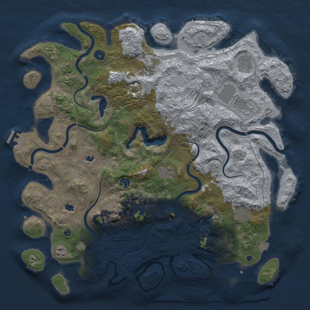 Rust Map: Procedural Map, Size: 4500, Seed: 1286738671, 14 Monuments