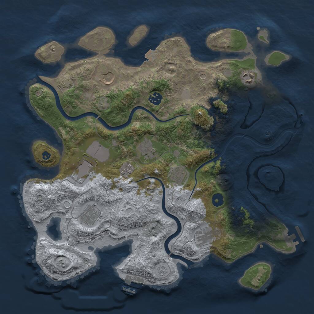 Rust Map: Procedural Map, Size: 3700, Seed: 1426980530, 15 Monuments
