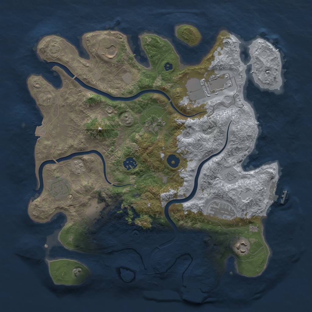 Rust Map: Procedural Map, Size: 3650, Seed: 71398971, 15 Monuments