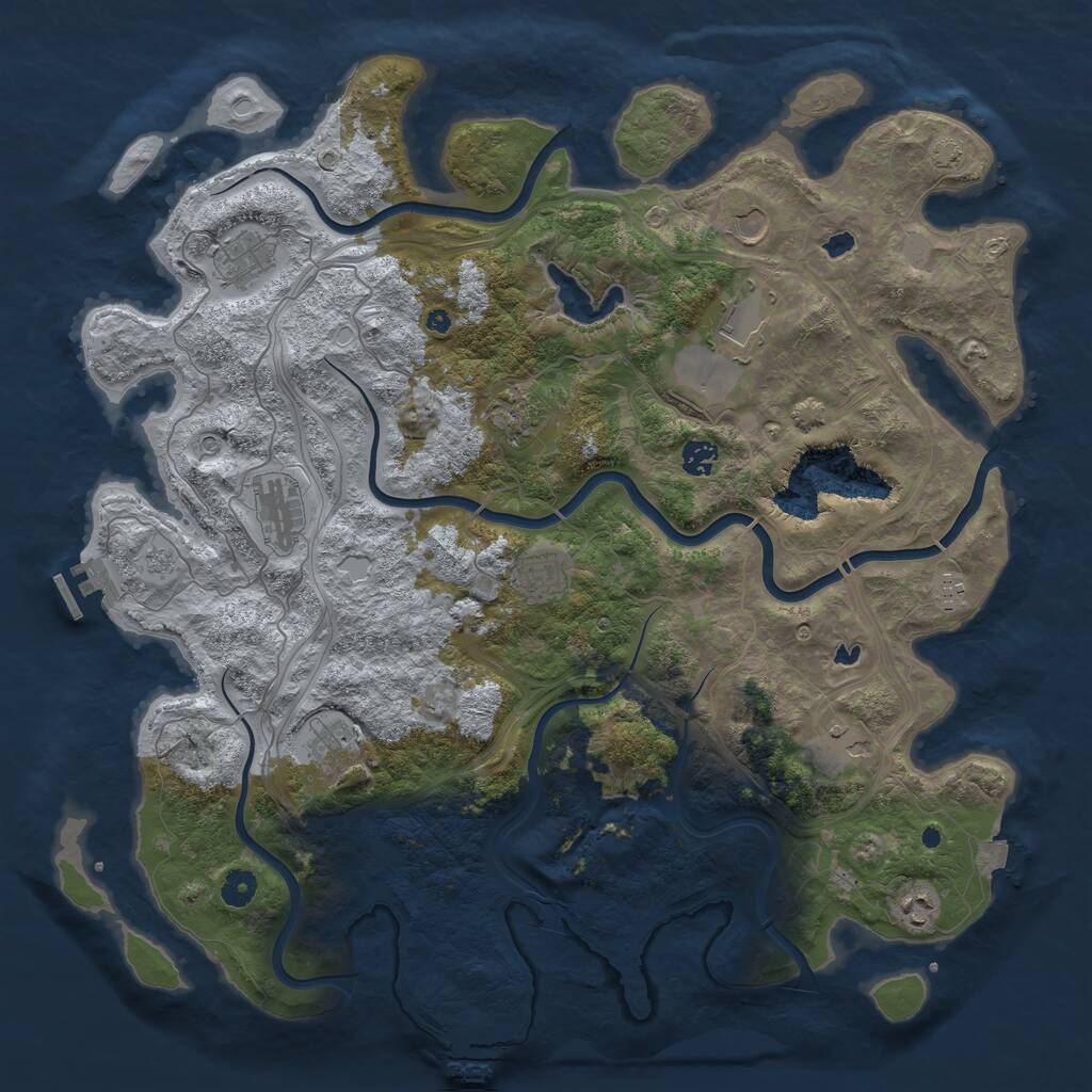 Rust Map: Procedural Map, Size: 4500, Seed: 95355779, 17 Monuments
