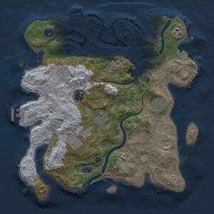Thumbnail Rust Map: Procedural Map, Size: 3500, Seed: 1353747918, 14 Monuments