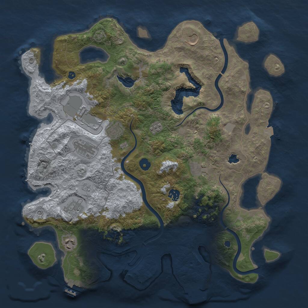 Rust Map: Procedural Map, Size: 4000, Seed: 485551449, 15 Monuments