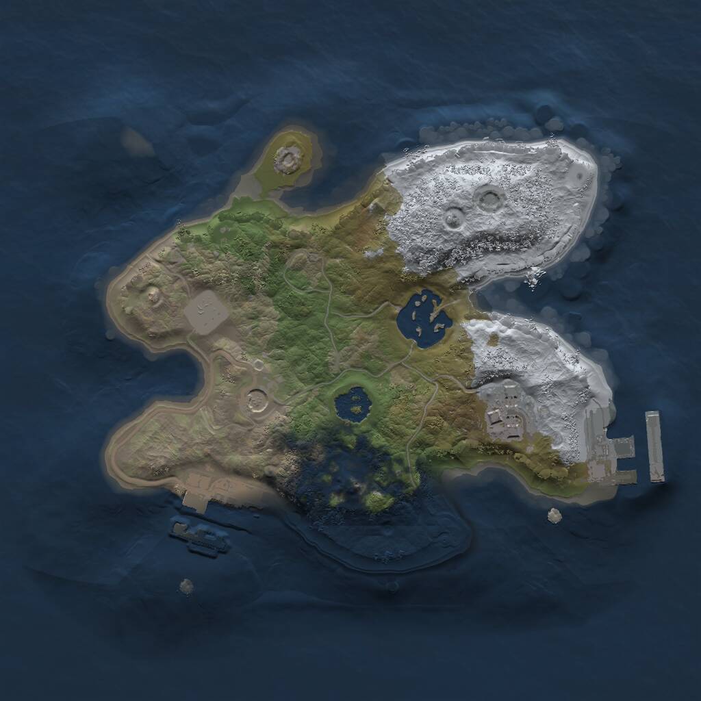 Rust Map: Procedural Map, Size: 1997, Seed: 1923708403, 6 Monuments