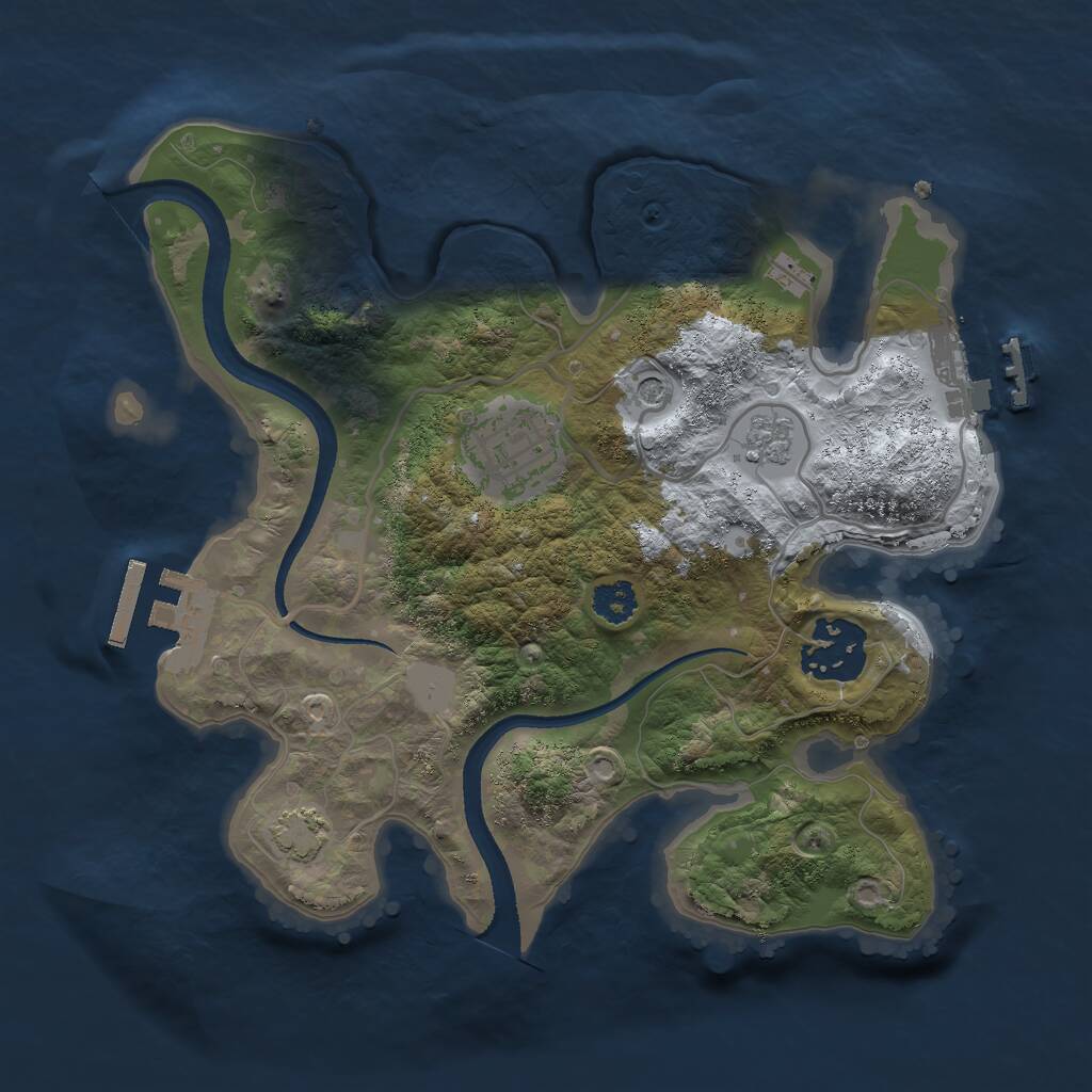 Rust Map: Procedural Map, Size: 2500, Seed: 1974704602, 8 Monuments