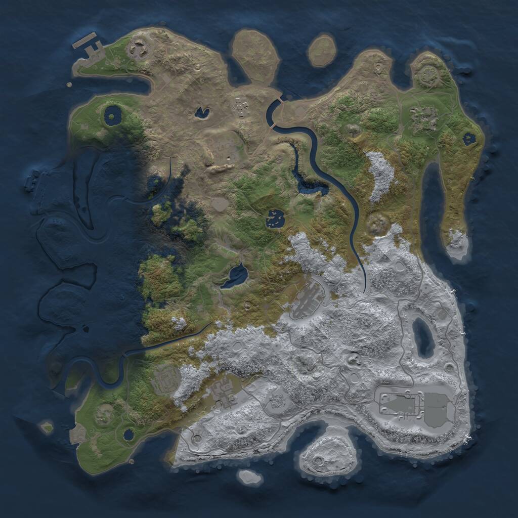 Rust Map: Procedural Map, Size: 4000, Seed: 234676510, 15 Monuments