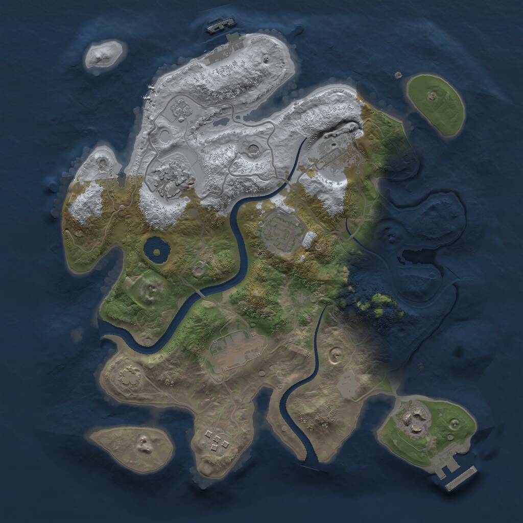 Rust Map: Procedural Map, Size: 3000, Seed: 561950869, 12 Monuments