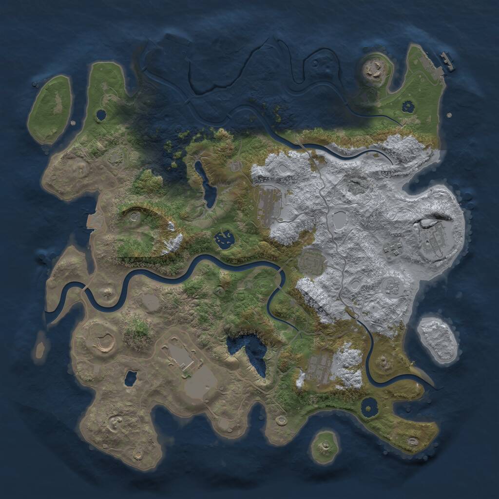 Rust Map: Procedural Map, Size: 4000, Seed: 941400887, 15 Monuments