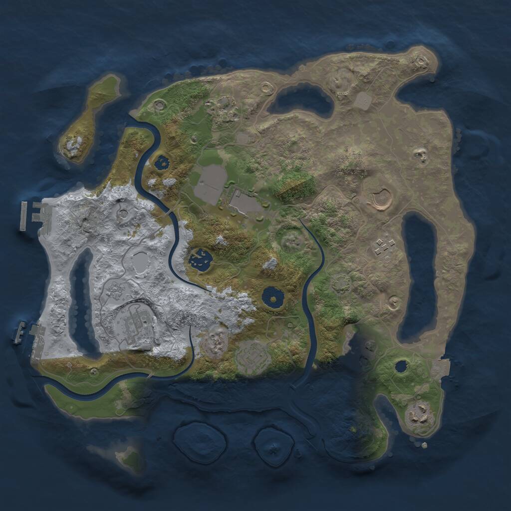 Rust Map: Procedural Map, Size: 3500, Seed: 587228377, 15 Monuments