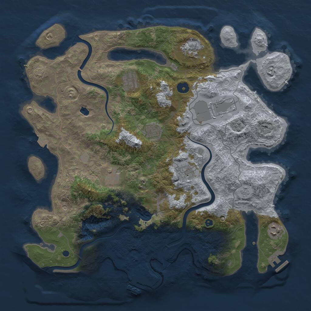 Rust Map: Procedural Map, Size: 4000, Seed: 584930, 14 Monuments