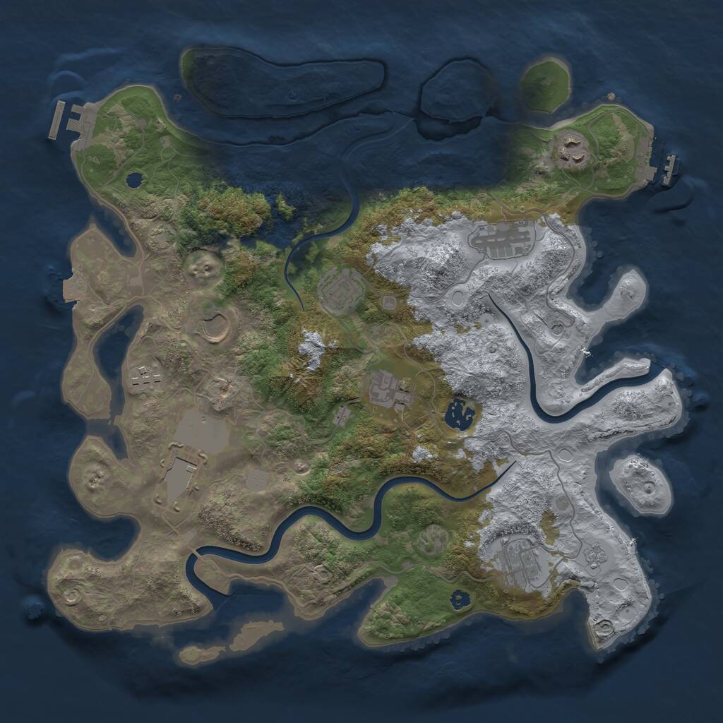 Rust Map: Procedural Map, Size: 3700, Seed: 326832432, 15 Monuments