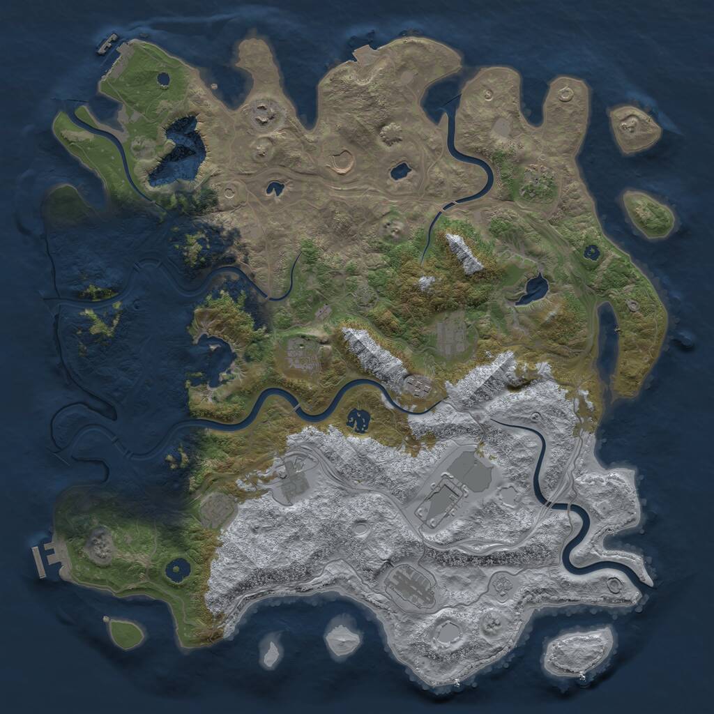 Rust Map: Procedural Map, Size: 4500, Seed: 46992, 17 Monuments