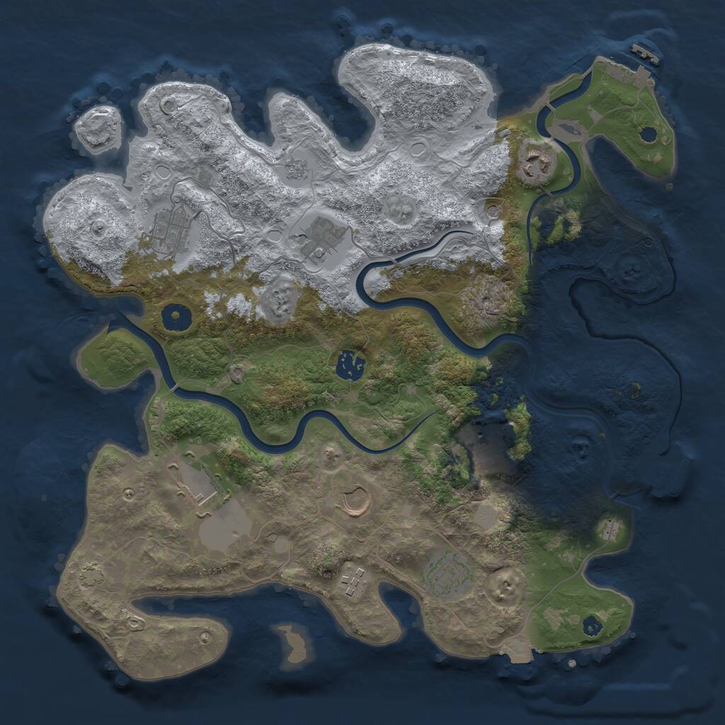 Rust Map: Procedural Map, Size: 3700, Seed: 64442197, 15 Monuments