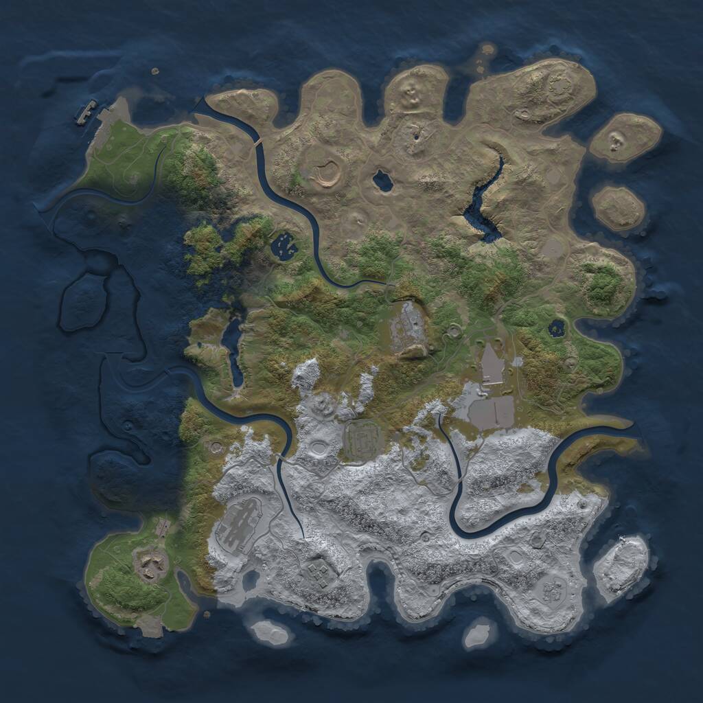 Rust Map: Procedural Map, Size: 4000, Seed: 20260815, 13 Monuments