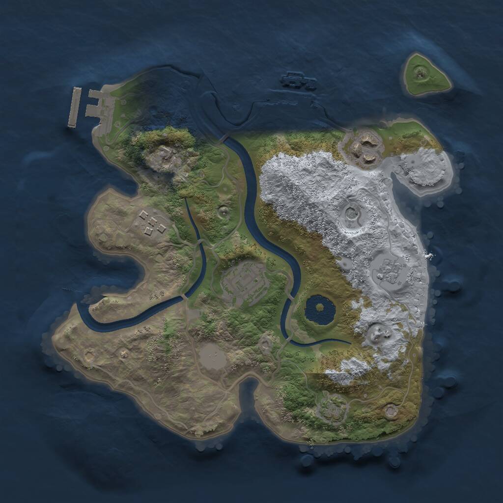 Rust Map: Procedural Map, Size: 2500, Seed: 2020122839, 9 Monuments