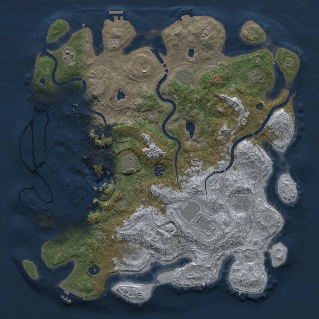 Rust Map: Procedural Map, Size: 4500, Seed: 1151151898, 16 Monuments