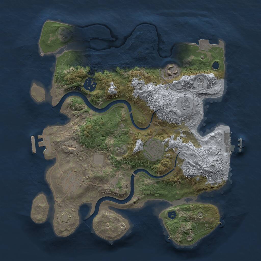 Rust Map: Procedural Map, Size: 2998, Seed: 615959, 10 Monuments
