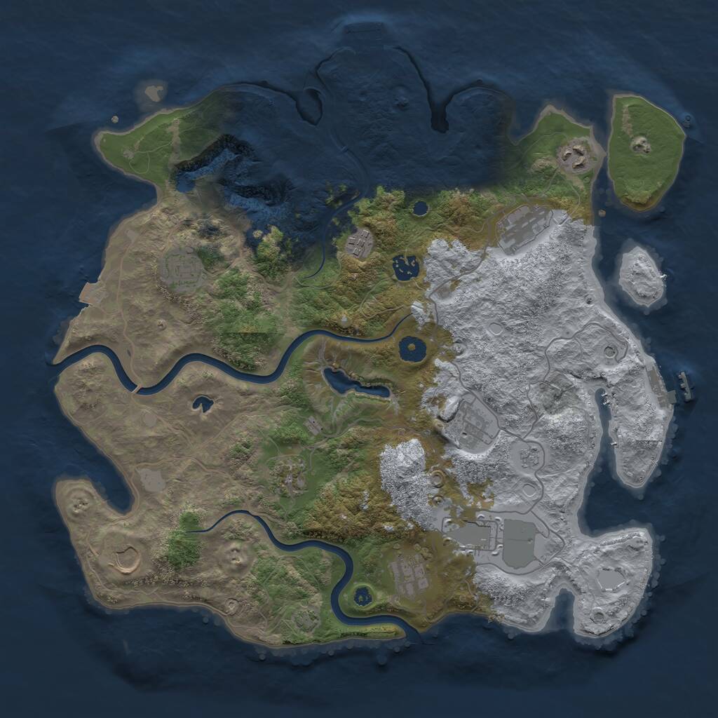 Rust Map: Procedural Map, Size: 4000, Seed: 2012249098, 16 Monuments