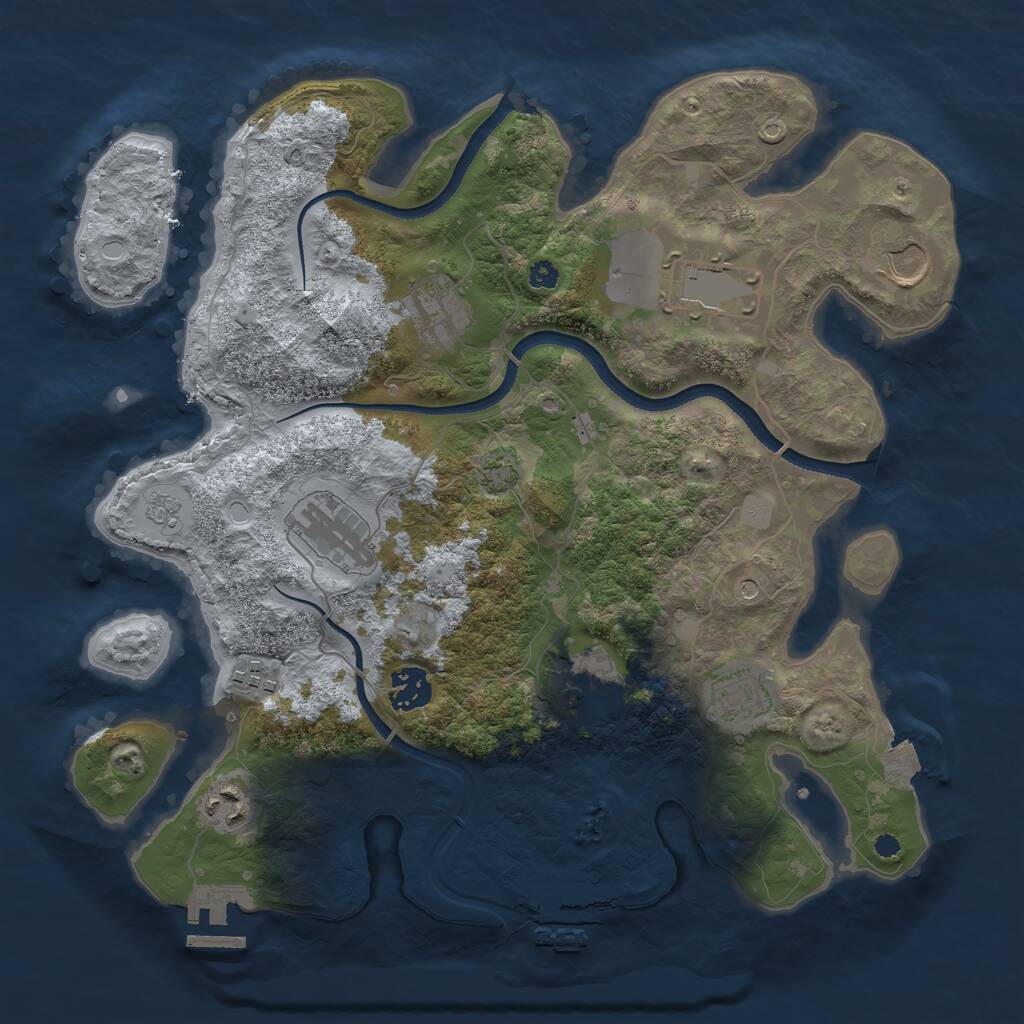 Rust Map: Procedural Map, Size: 3500, Seed: 98914, 15 Monuments