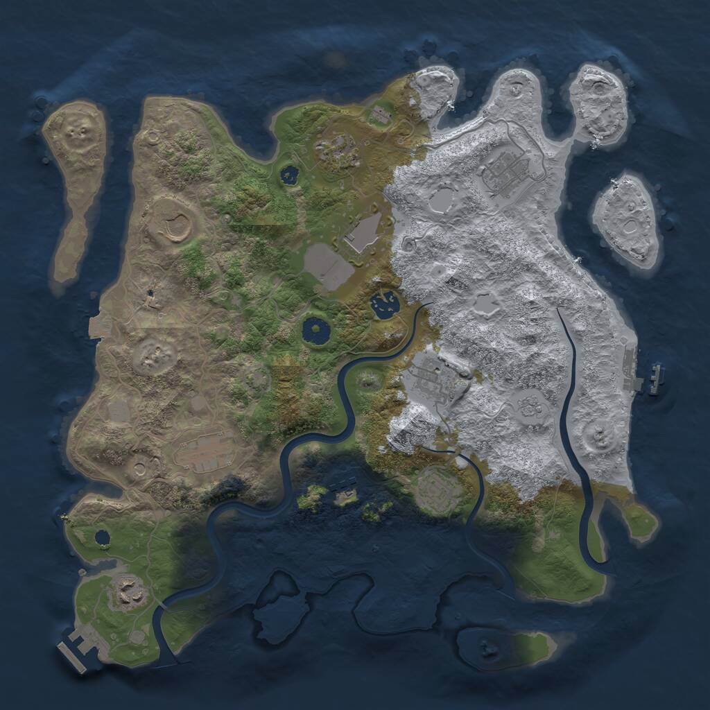 Rust Map: Procedural Map, Size: 3800, Seed: 160826, 16 Monuments