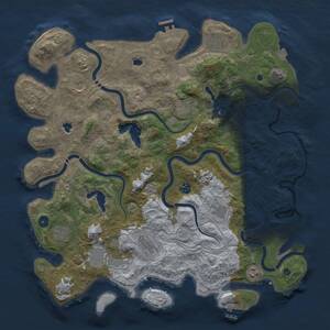 Thumbnail Rust Map: Procedural Map, Size: 4500, Seed: 13653647, 16 Monuments