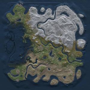 Thumbnail Rust Map: Procedural Map, Size: 4500, Seed: 1325586999, 15 Monuments