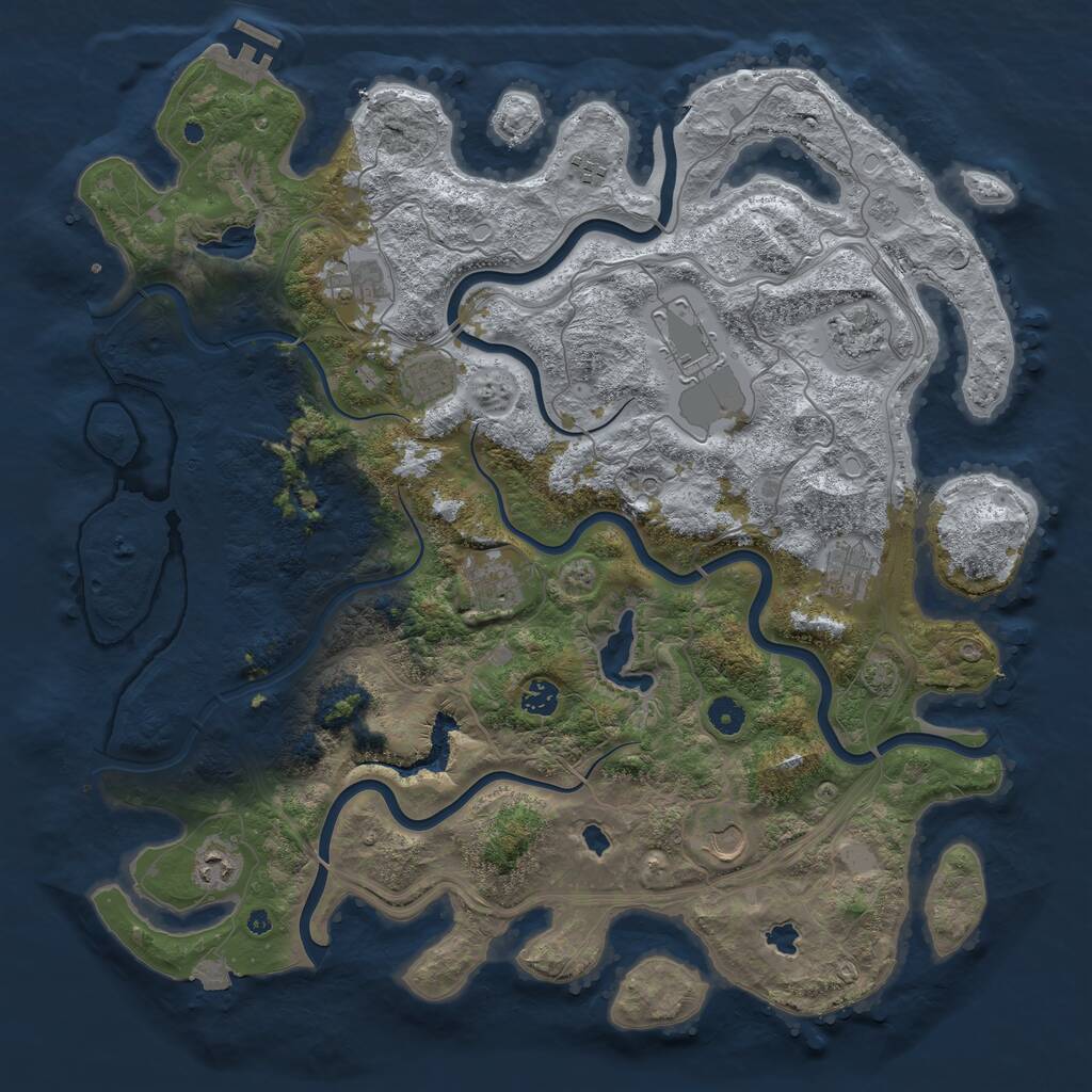 Rust Map: Procedural Map, Size: 4500, Seed: 1325586999, 15 Monuments