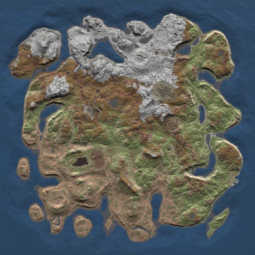 Rust Map: Procedural Map, Size: 4000, Seed: 1505466378, 12 Monuments