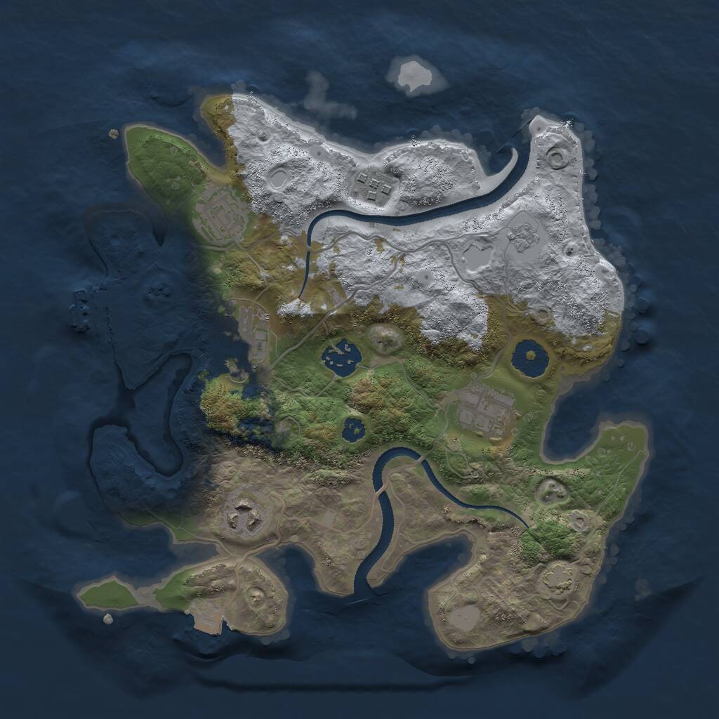 Rust Map: Procedural Map, Size: 3000, Seed: 218910230, 10 Monuments