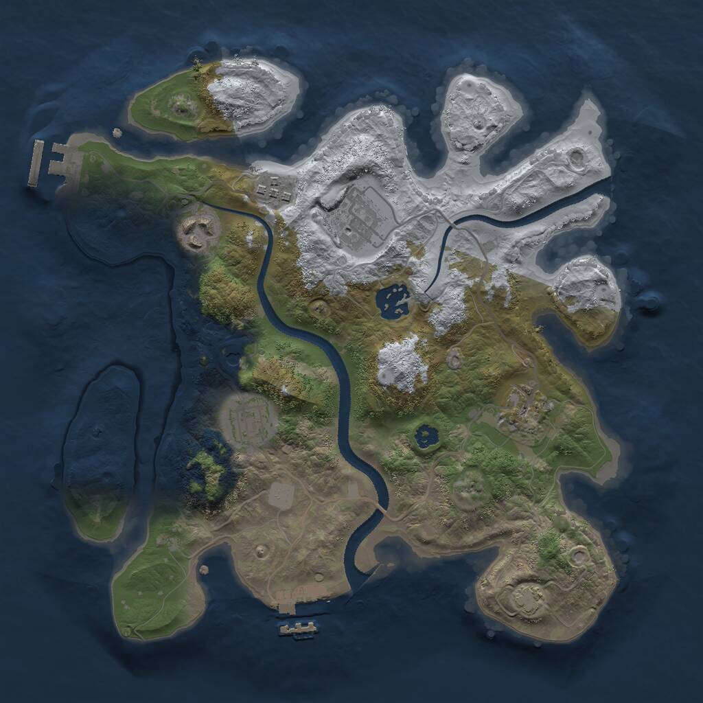Rust Map: Procedural Map, Size: 3000, Seed: 5240526, 11 Monuments