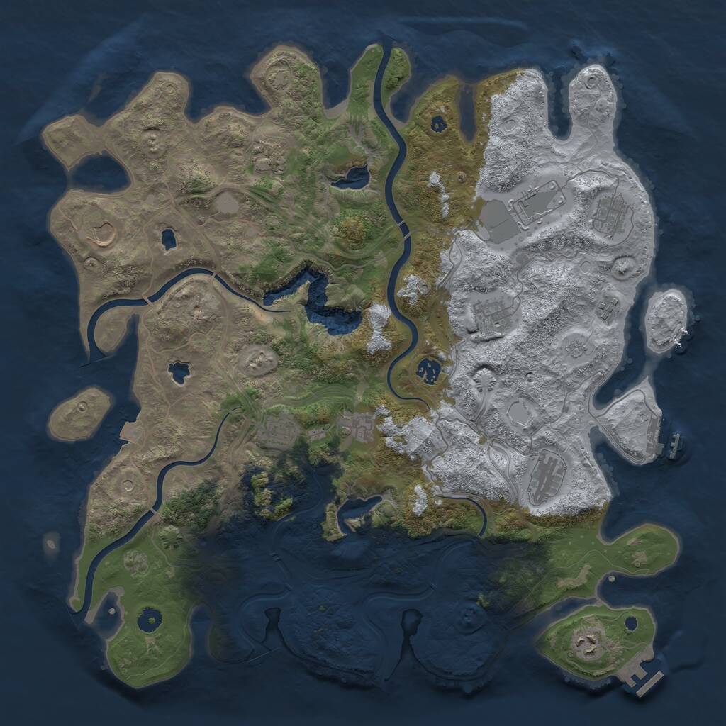 Rust Map: Procedural Map, Size: 4500, Seed: 1979000296, 17 Monuments