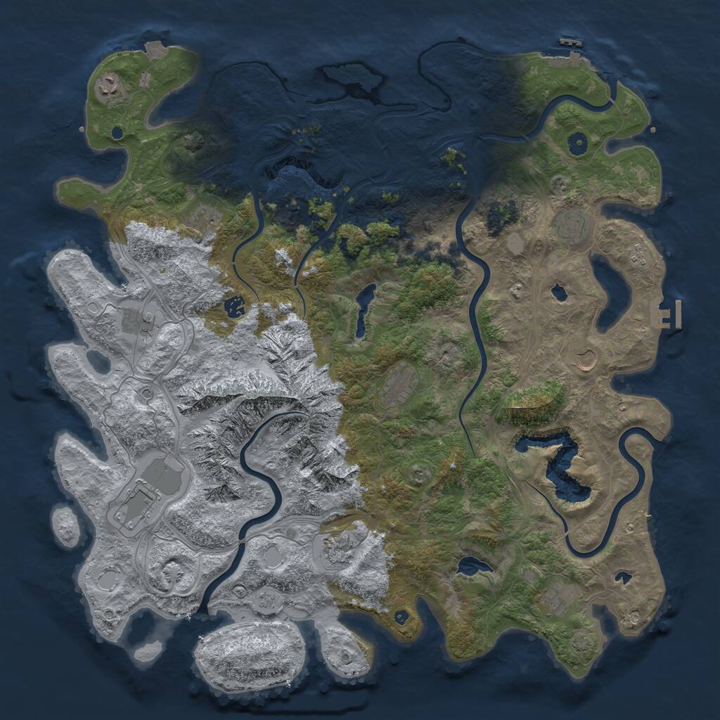 Rust Map: Procedural Map, Size: 5000, Seed: 695191888, 17 Monuments