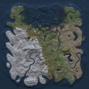 Thumbnail Rust Map: Procedural Map, Size: 5000, Seed: 695191888, 17 Monuments