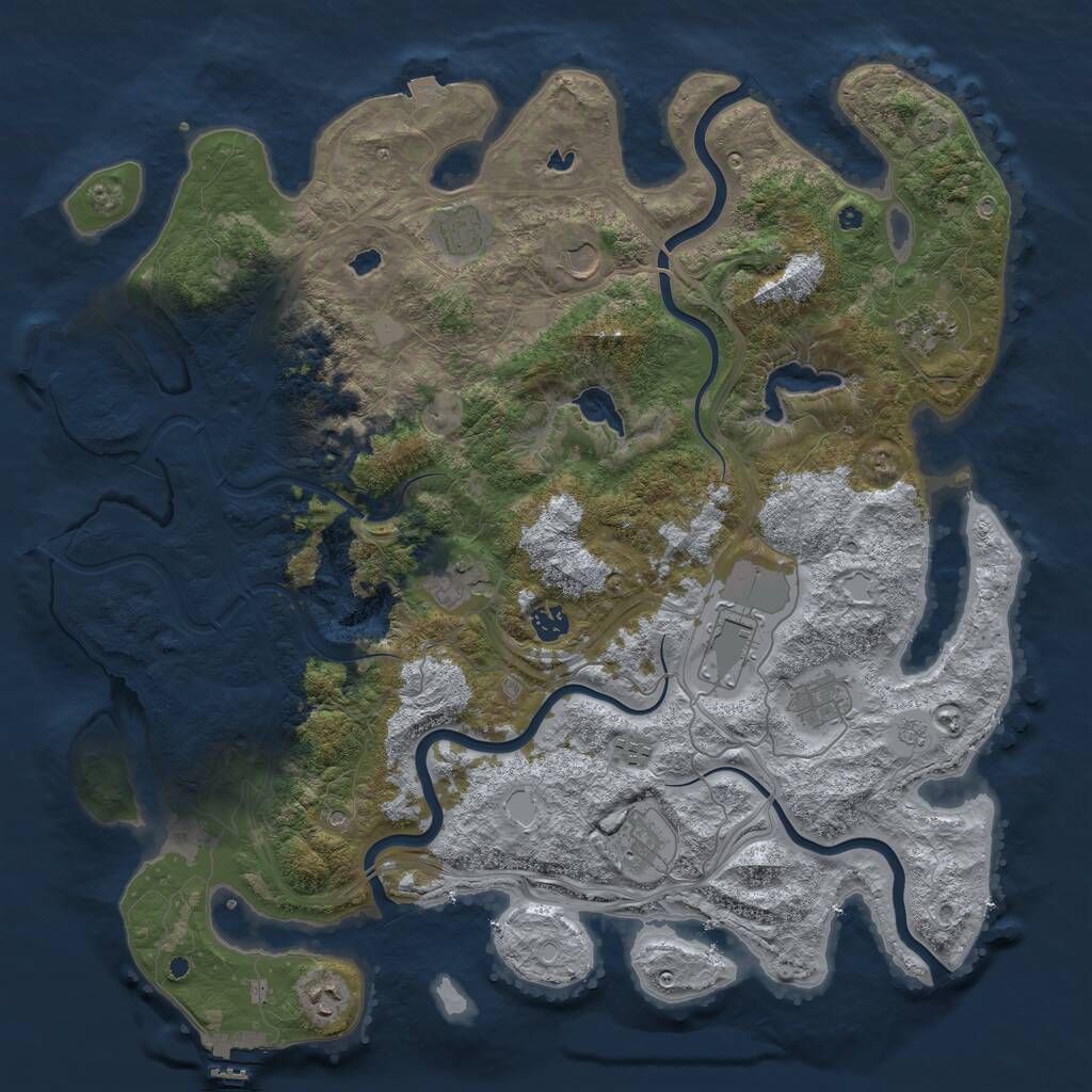 Rust Map: Procedural Map, Size: 4500, Seed: 1629488886, 16 Monuments