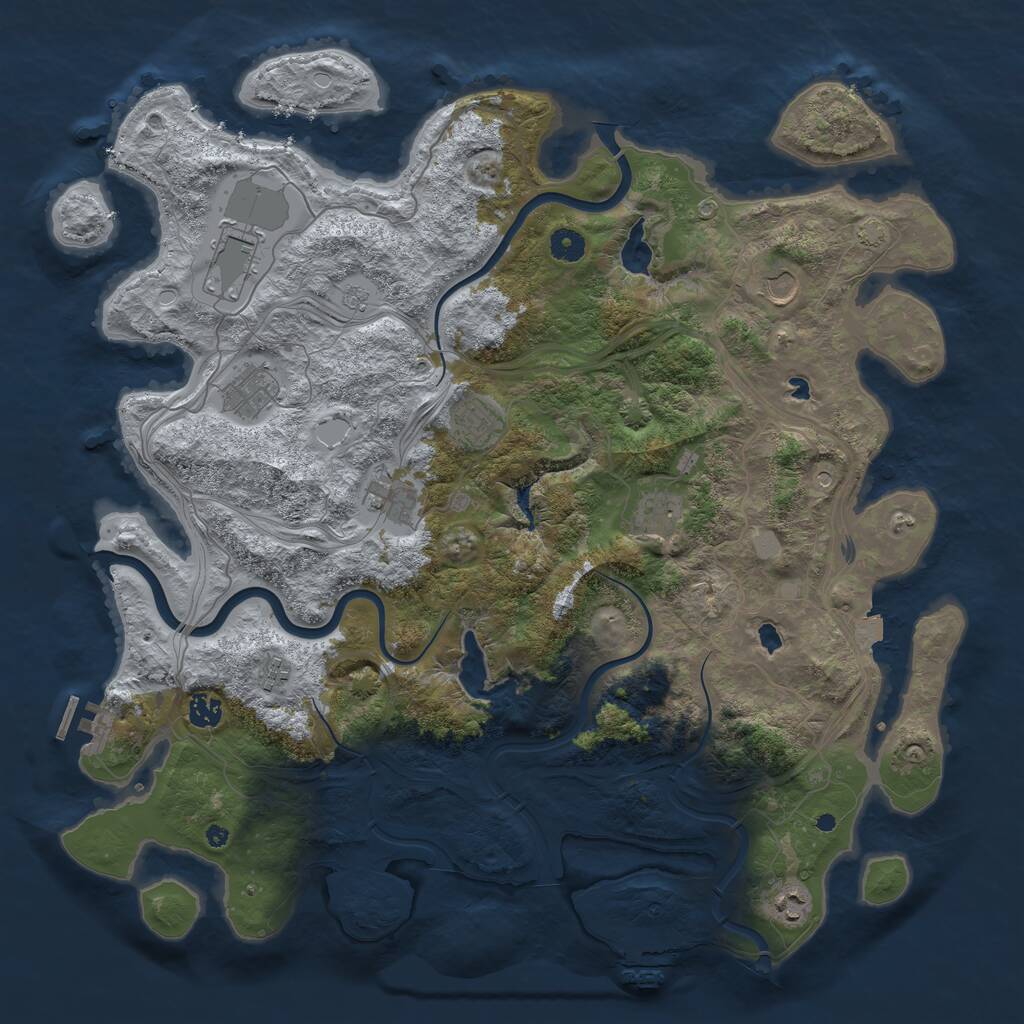Rust Map: Procedural Map, Size: 4500, Seed: 408019925, 15 Monuments