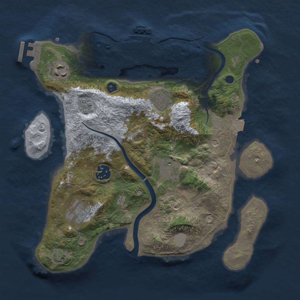 Rust Map: Procedural Map, Size: 3000, Seed: 1203989564, 11 Monuments