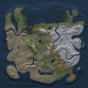 Thumbnail Rust Map: Procedural Map, Size: 4000, Seed: 2104646200, 16 Monuments