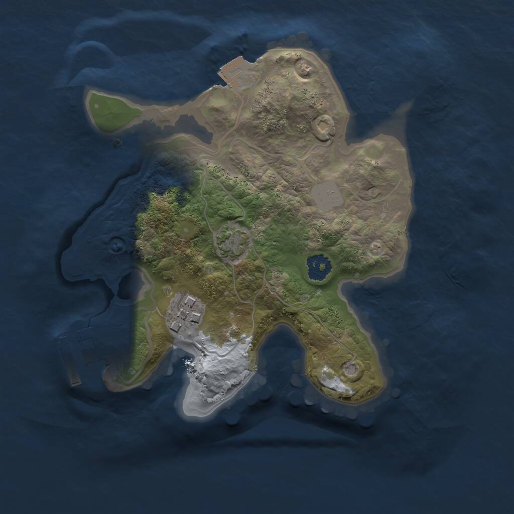 Rust Map: Procedural Map, Size: 2000, Seed: 995614956, 4 Monuments
