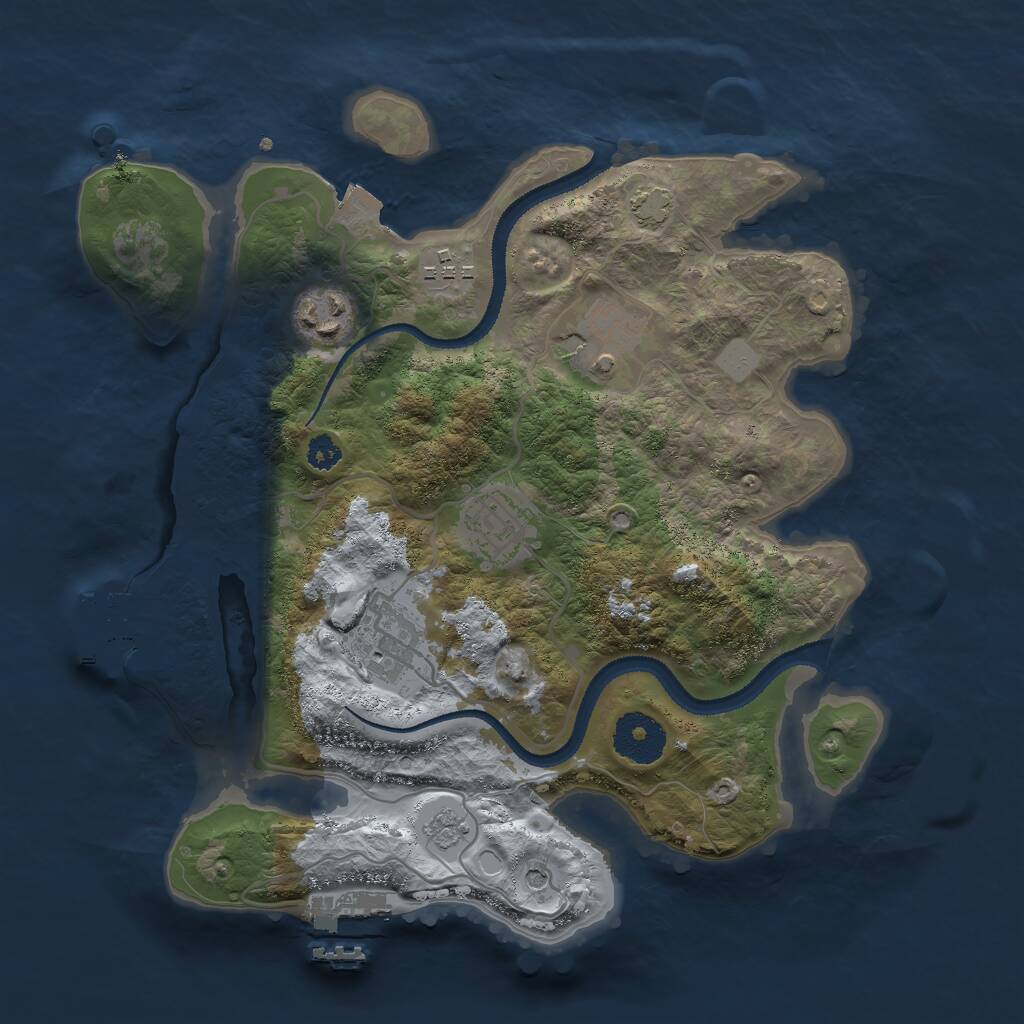 Rust Map: Procedural Map, Size: 3000, Seed: 9571264, 11 Monuments