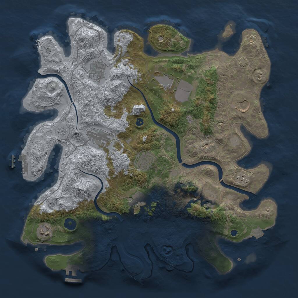Rust Map: Procedural Map, Size: 3700, Seed: 96133810, 15 Monuments