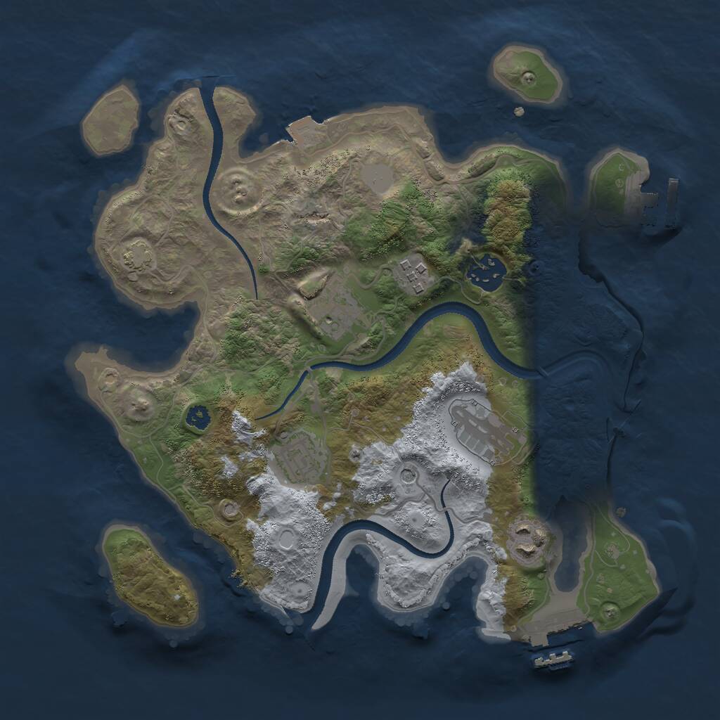 Rust Map: Procedural Map, Size: 3000, Seed: 10390, 11 Monuments