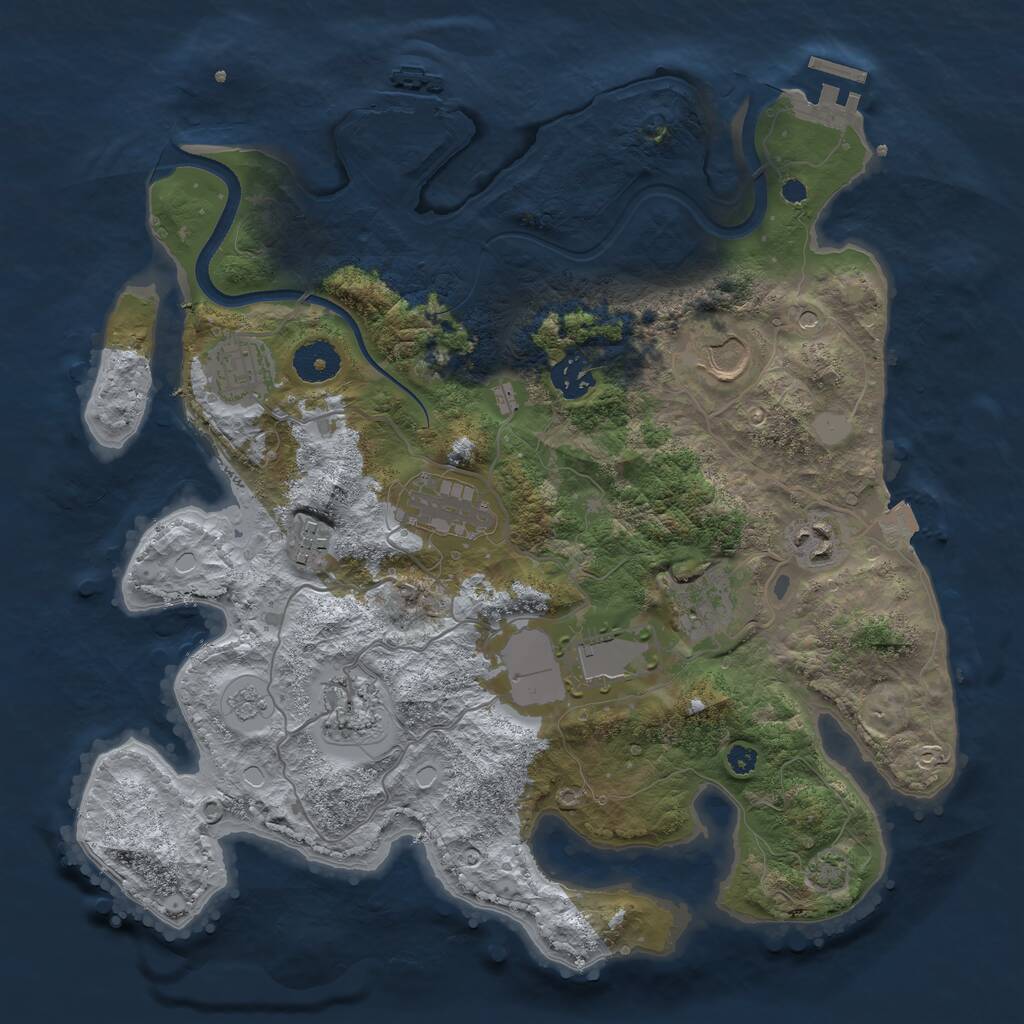 Rust Map: Procedural Map, Size: 3500, Seed: 18873, 15 Monuments