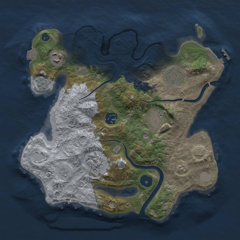 Rust Map: Procedural Map, Size: 3000, Seed: 9425108, 11 Monuments