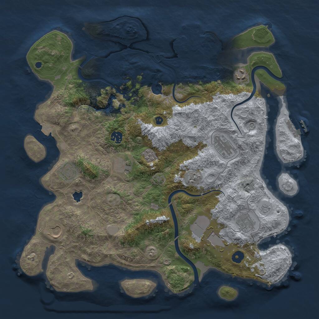 Rust Map: Procedural Map, Size: 4000, Seed: 1871363369, 15 Monuments